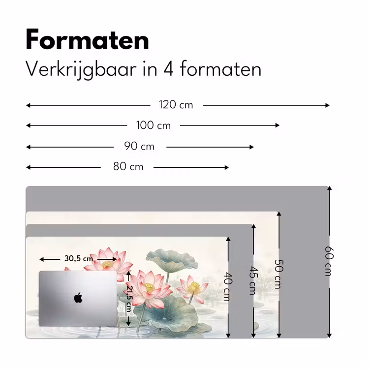 Bureau onderlegger - Aquarel - Lotusbloemen - Kleurrijk — 8