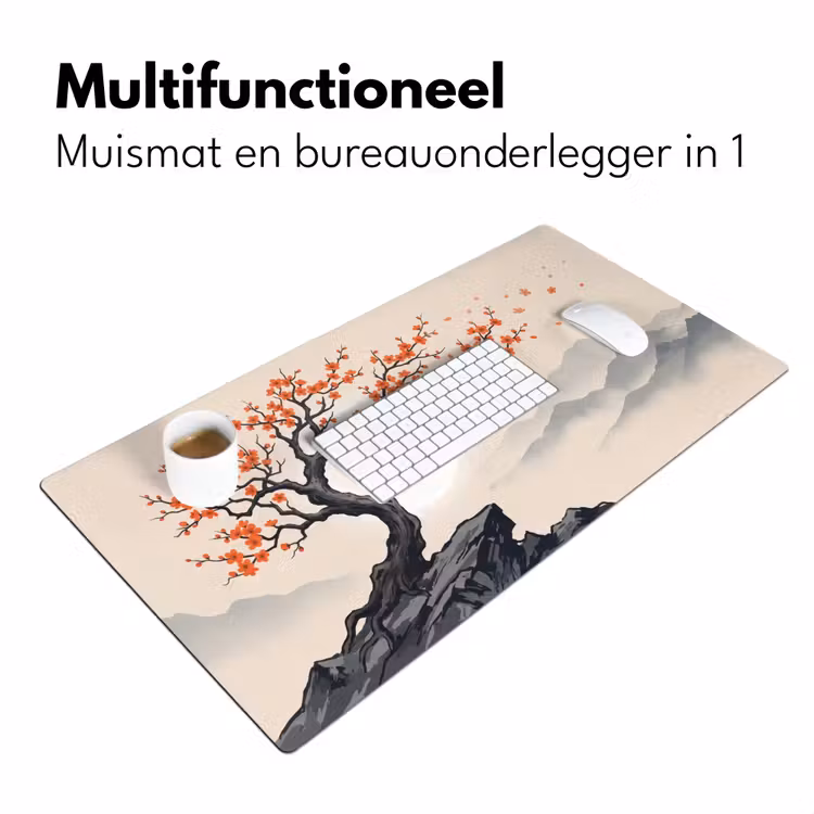 Bureau onderlegger - Aziatisch - Bloesem - Rood — 7