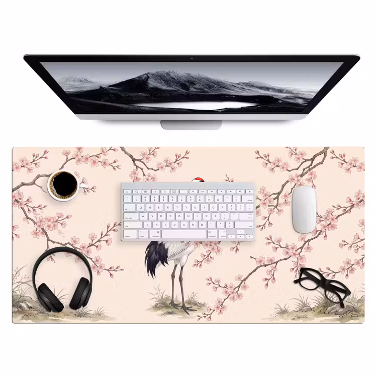 Bureau onderlegger - Aziatisch - Kraanvogel - Beige — 4