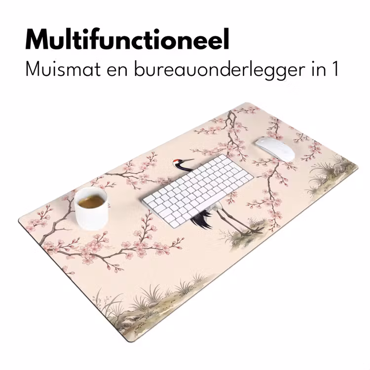 Bureau onderlegger - Aziatisch - Kraanvogel - Beige — 7
