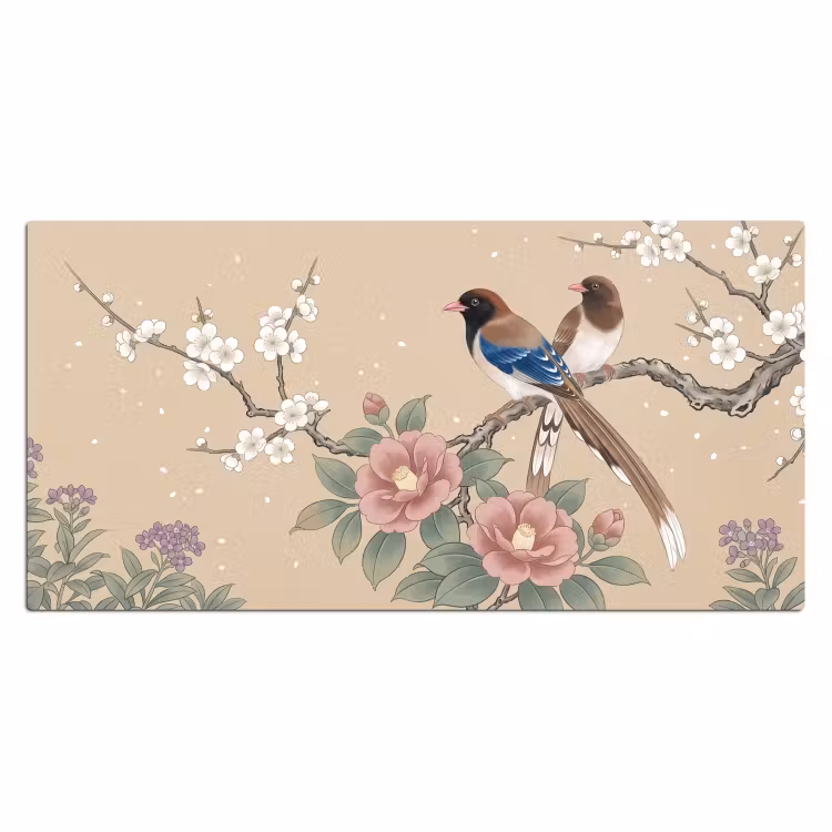 Bureau onderlegger - Bloemen - Vogels - Bloemen — 2
