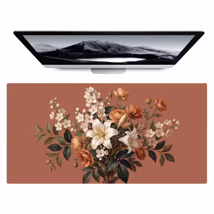 Bureau onderlegger - Boeket - Retro - Kleurrijk — 1