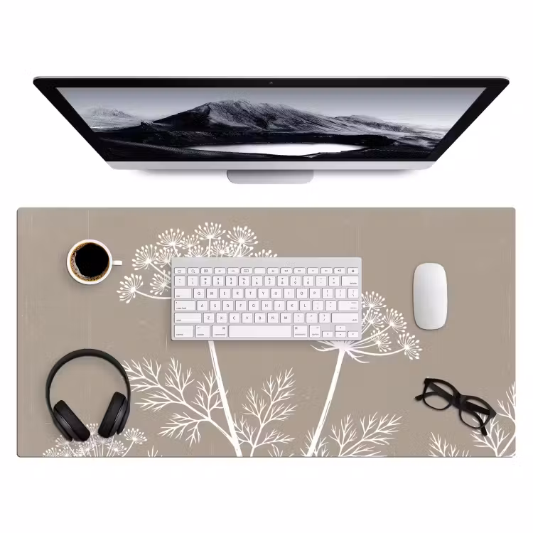 Bureau onderlegger - Grafisch - Fluitenkruid - Taupe — 4