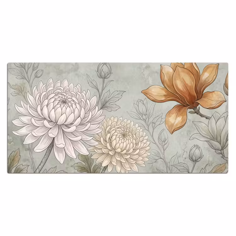 Bureau onderlegger - Illustratie - Bloemen - Groen — 2