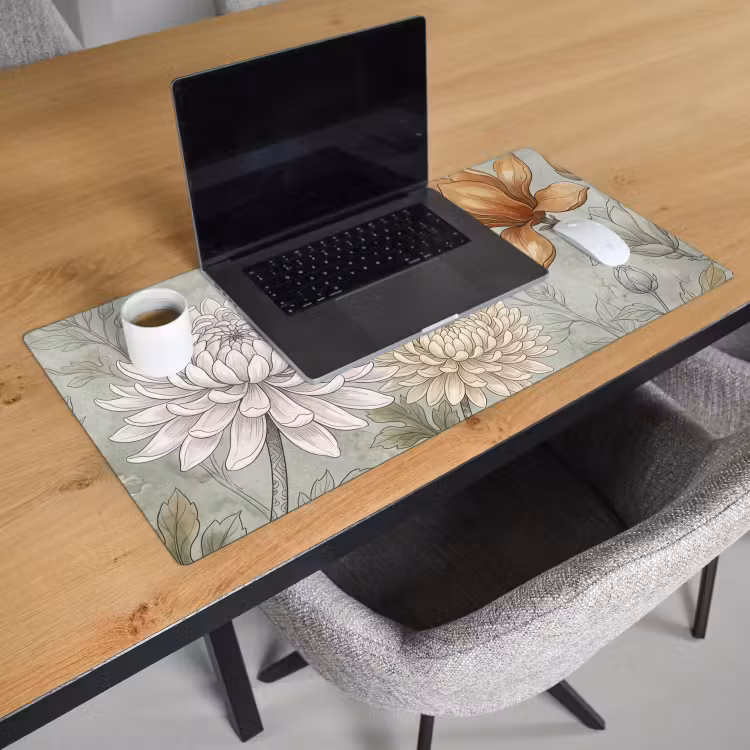 Bureau onderlegger - Illustratie - Bloemen - Groen — 3