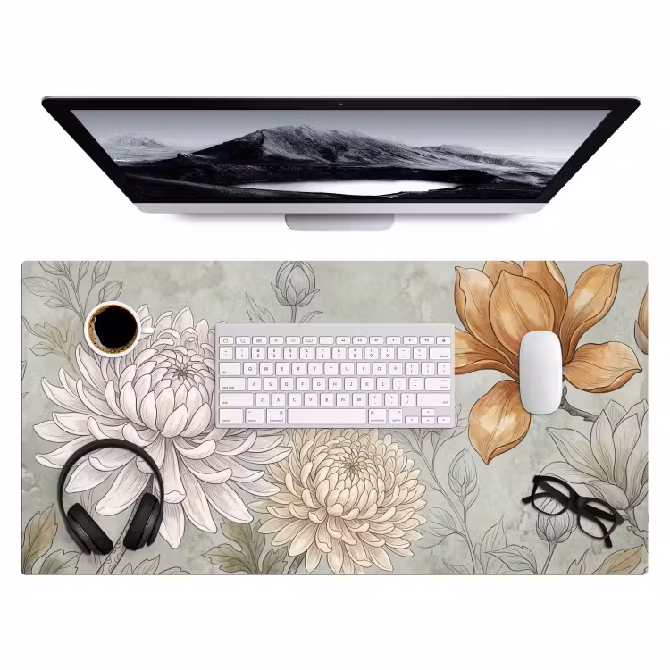 Bureau onderlegger - Illustratie - Bloemen - Groen — 4