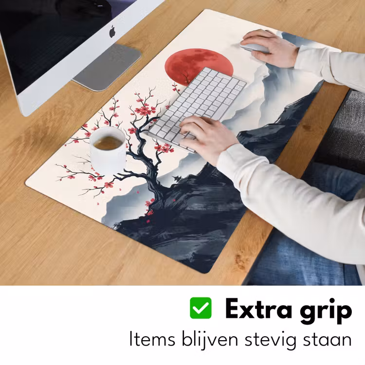 Bureau onderlegger - Kersenbloesem - Oosters - Rood — 6
