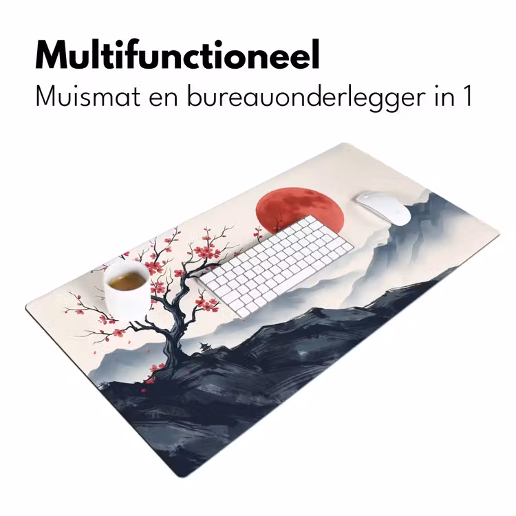 Bureau onderlegger - Kersenbloesem - Oosters - Rood — 7