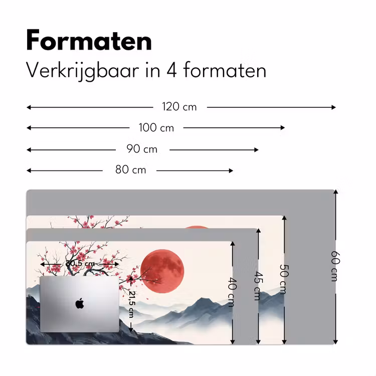 Bureau onderlegger - Kersenbloesem - Oosters - Rood — 8