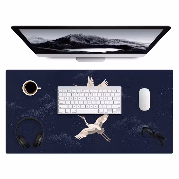 Bureau onderlegger - Kraanvogels - Nachthemel - Blauw — 4