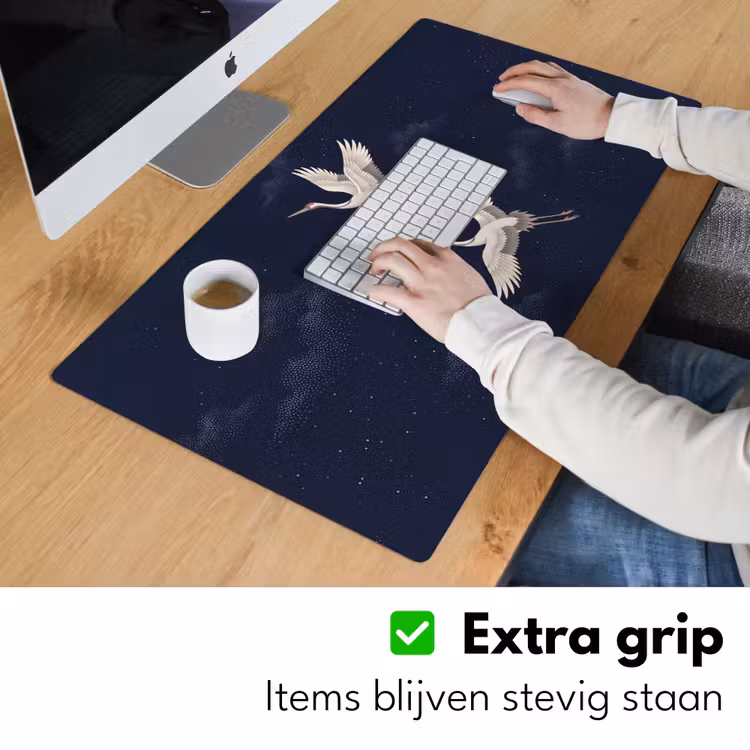 Bureau onderlegger - Kraanvogels - Nachthemel - Blauw — 6