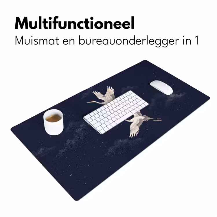 Bureau onderlegger - Kraanvogels - Nachthemel - Blauw — 7