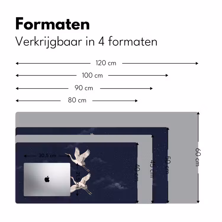 Bureau onderlegger - Kraanvogels - Nachthemel - Blauw — 8