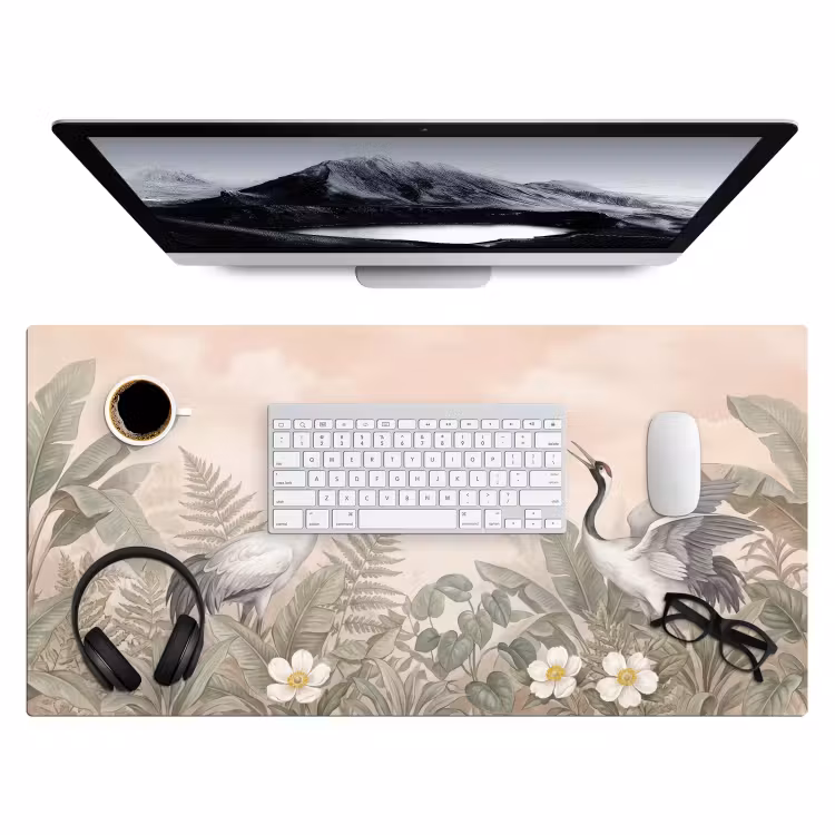 Bureau onderlegger - Kraanvogels - Natuur - Roze — 4