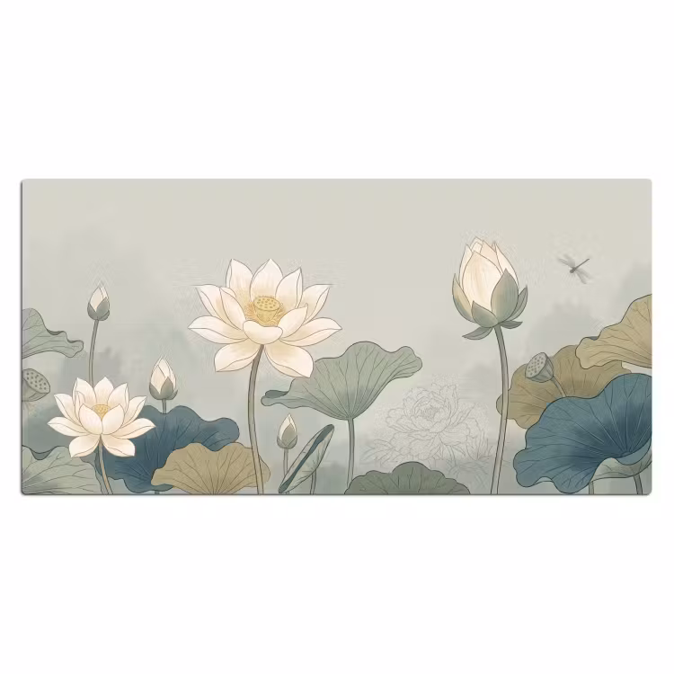 Bureau onderlegger - Lotus - Bloemen - Groen — 2