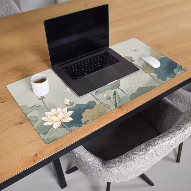 Bureau onderlegger - Lotus - Bloemen - Groen — 3