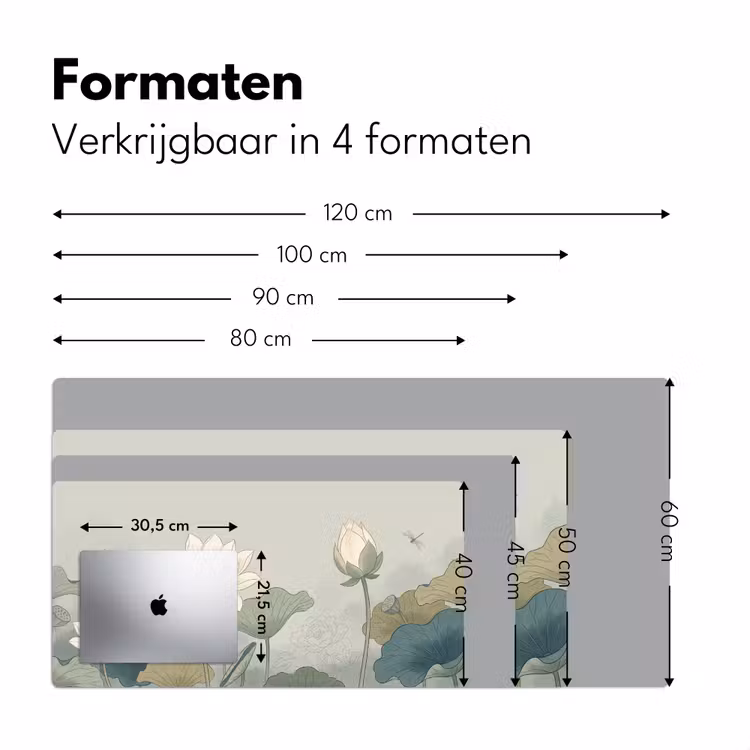 Bureau onderlegger - Lotus - Bloemen - Groen — 8