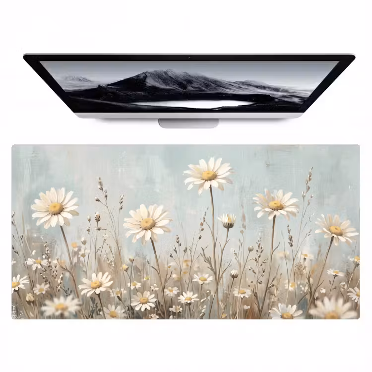Bureau onderlegger - Madelief - Illustratie - Wit — 1