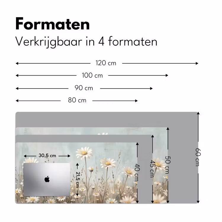 Bureau onderlegger - Madelief - Illustratie - Wit — 8