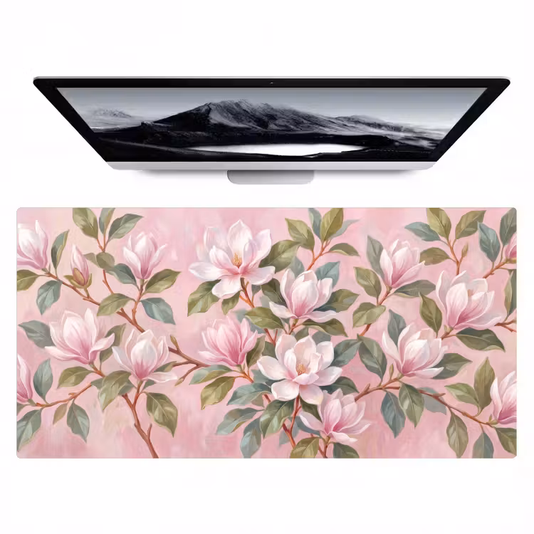 Bureau onderlegger - Magnolia's - Patroon - Roze — 1