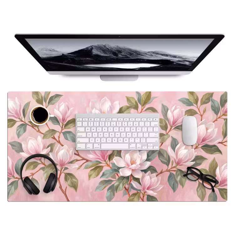 Bureau onderlegger - Magnolia's - Patroon - Roze — 4