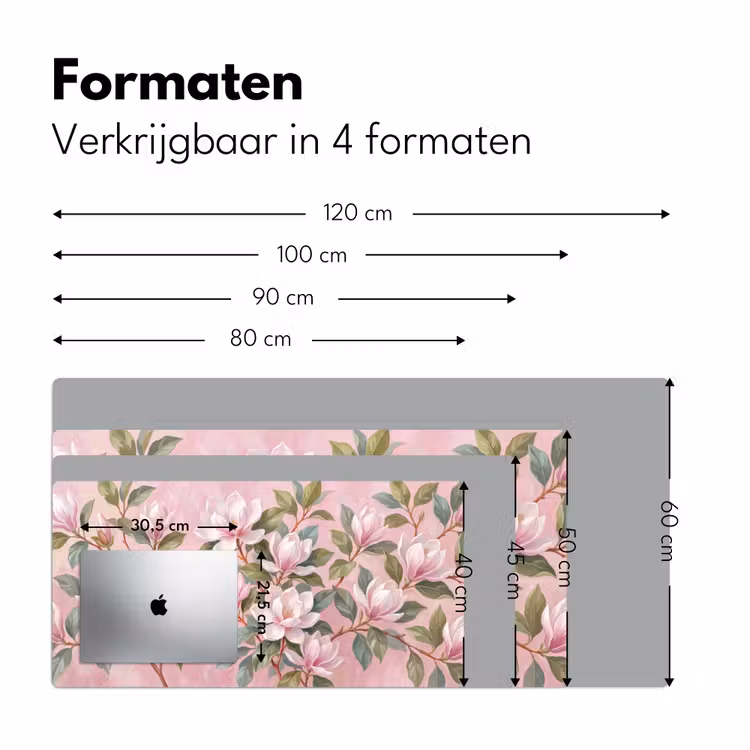 Bureau onderlegger - Magnolia's - Patroon - Roze — 8