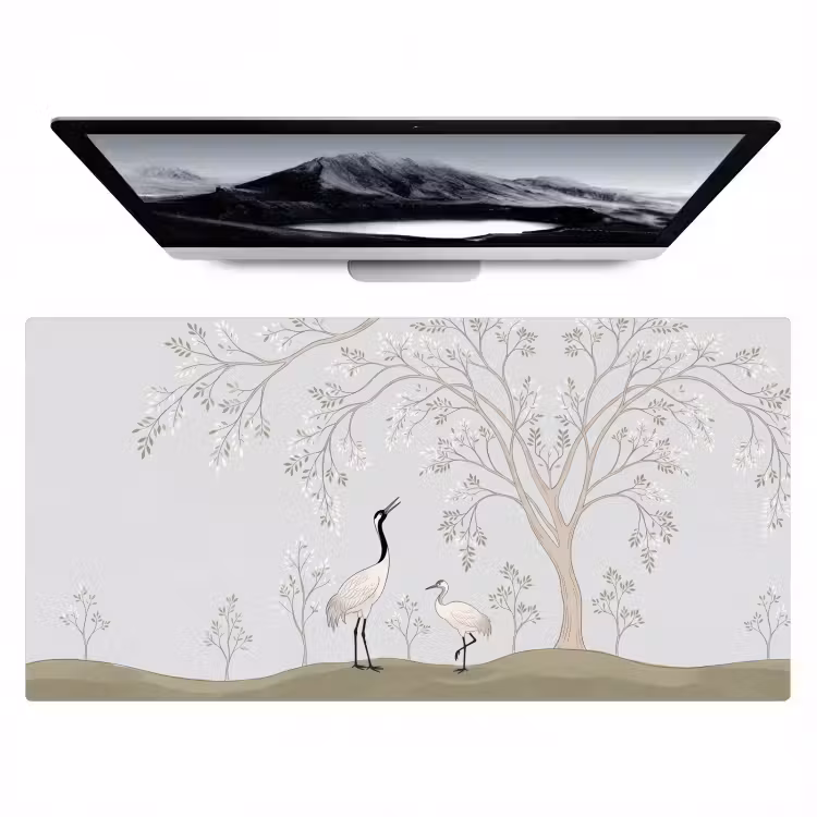 Bureau onderlegger - Minimalistisch - Kraanvogels - Blauw — 1