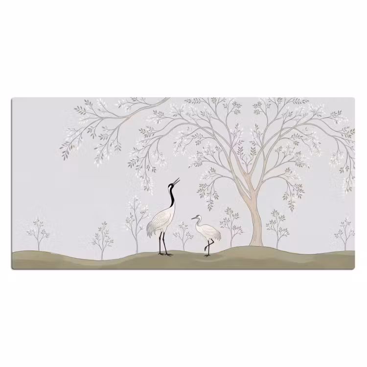 Bureau onderlegger - Minimalistisch - Kraanvogels - Blauw — 2