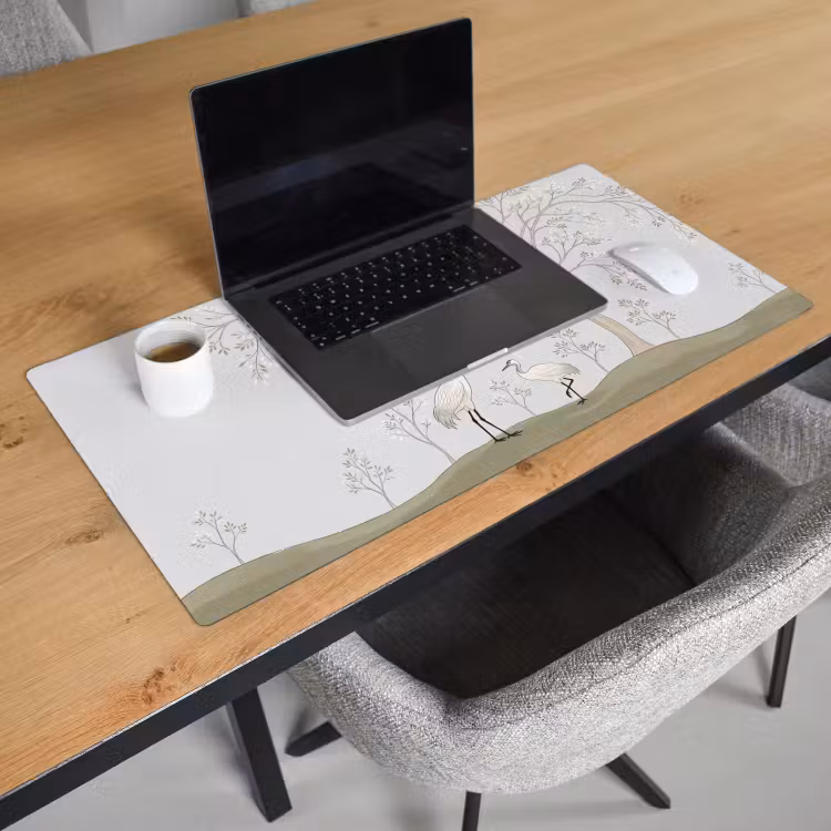 Bureau onderlegger - Minimalistisch - Kraanvogels - Blauw — 3