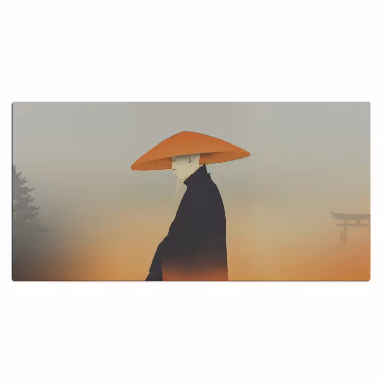 Bureau onderlegger - Minimalistisch - Silhouet - Oranje — 2