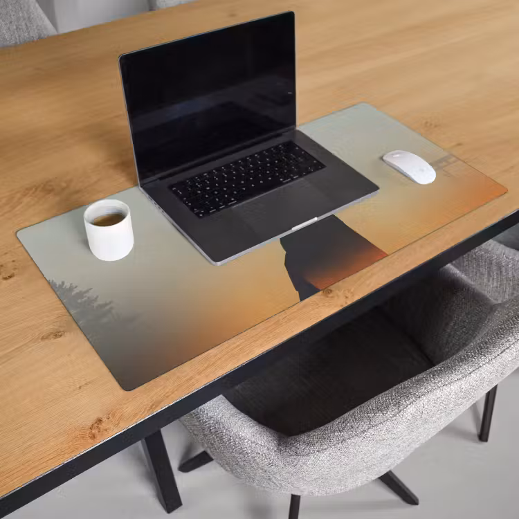 Bureau onderlegger - Minimalistisch - Silhouet - Oranje — 3