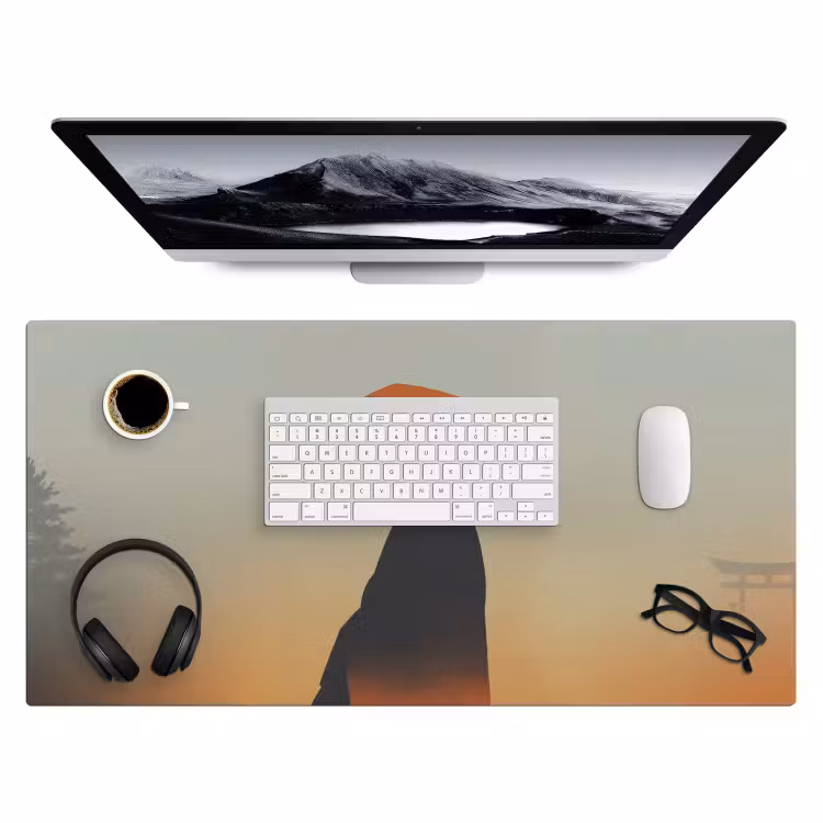 Bureau onderlegger - Minimalistisch - Silhouet - Oranje — 4