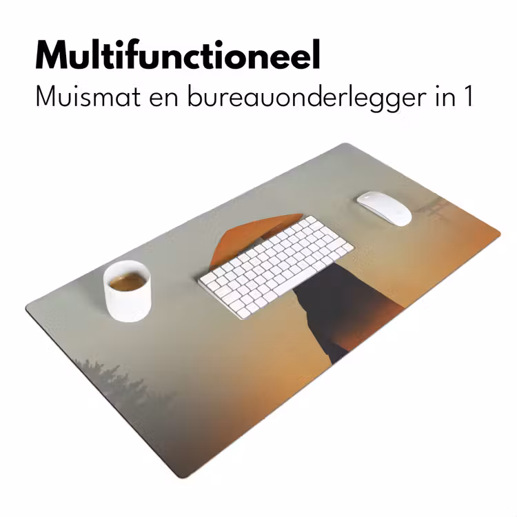 Bureau onderlegger - Minimalistisch - Silhouet - Oranje — 7