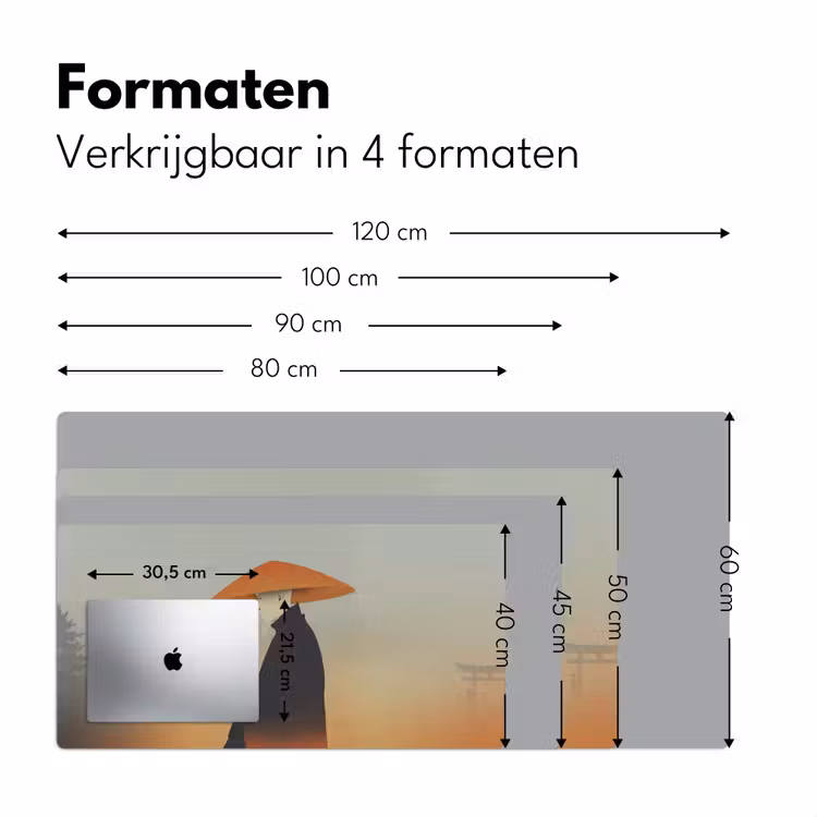 Bureau onderlegger - Minimalistisch - Silhouet - Oranje — 8