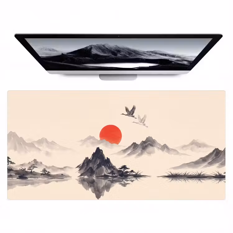Bureau onderlegger - Oosters - Kraanvogels - Landschap — 1