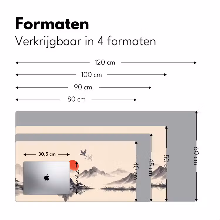 Bureau onderlegger - Oosters - Kraanvogels - Landschap — 8