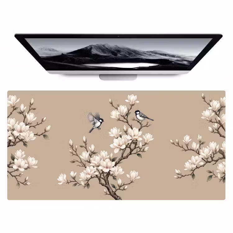 Bureau onderlegger - Oosters - Vogels - Beige — 1