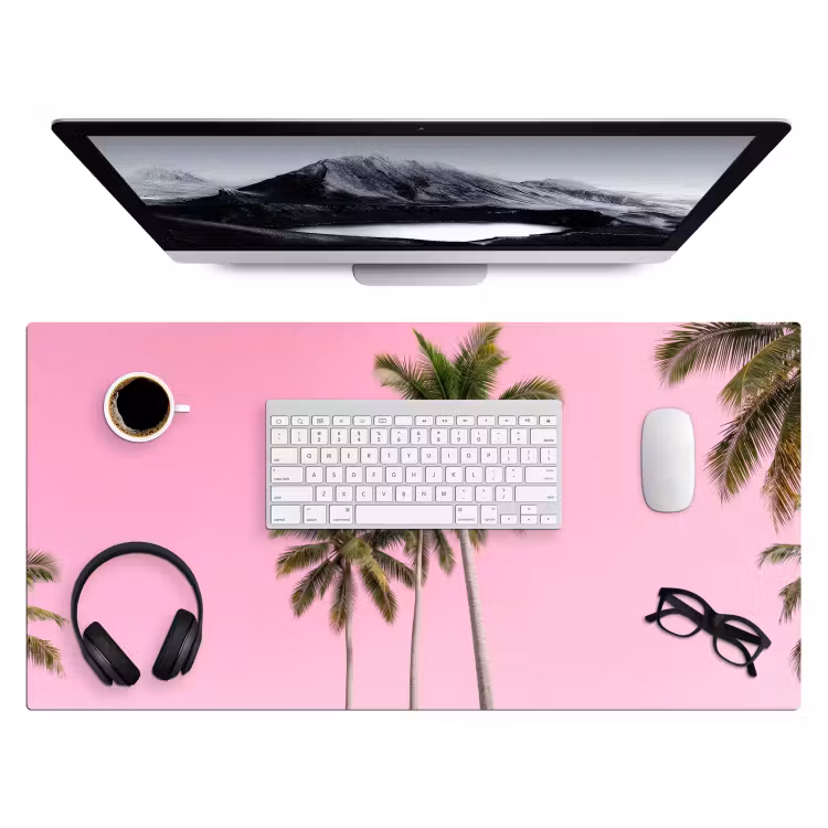 Bureau onderlegger - Palmboom - Tropisch - Pink — 4