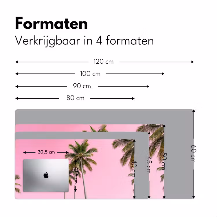 Bureau onderlegger - Palmboom - Tropisch - Pink — 8