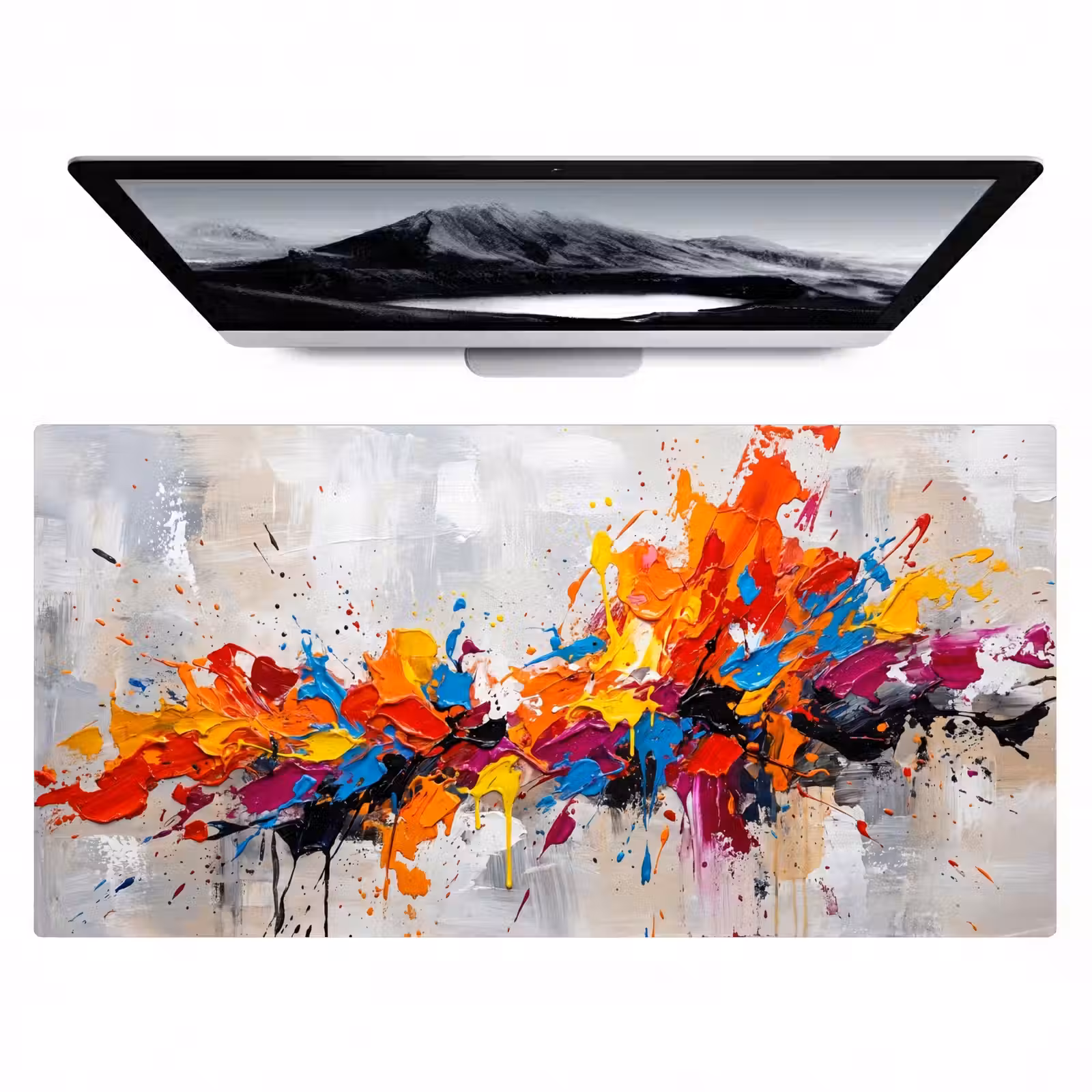 Bureau onderlegger - Abstract - Schilderij - Kleurrijk - Dynamisch — 1