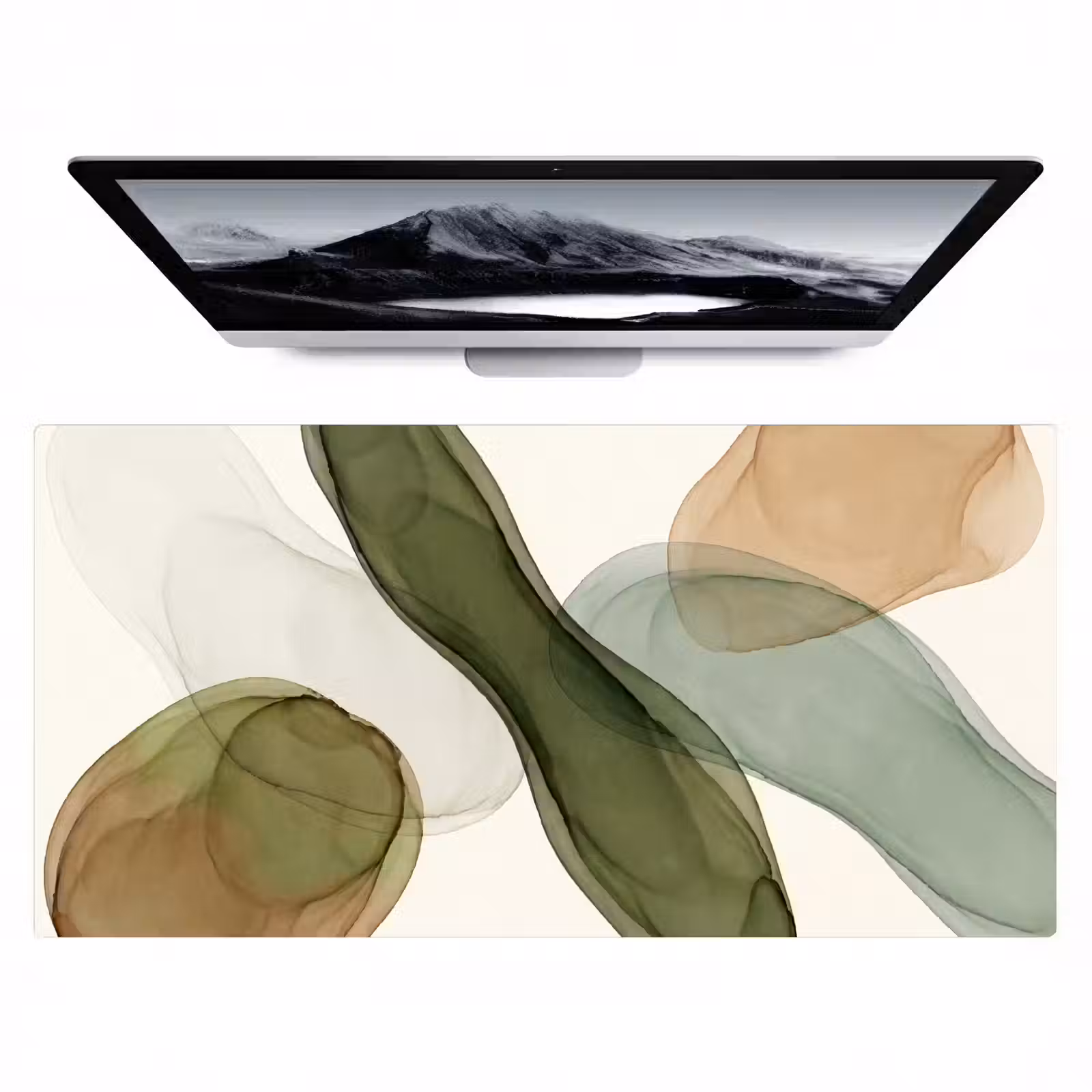 Bureau onderlegger - Abstract - Vormen - Modern - Kunst - Groen - Bruin — 1