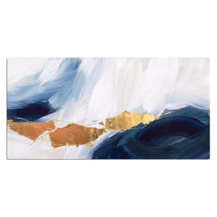 Bureau onderlegger - Abstract - Acryl - Blauw - Goud - Elegant — 2