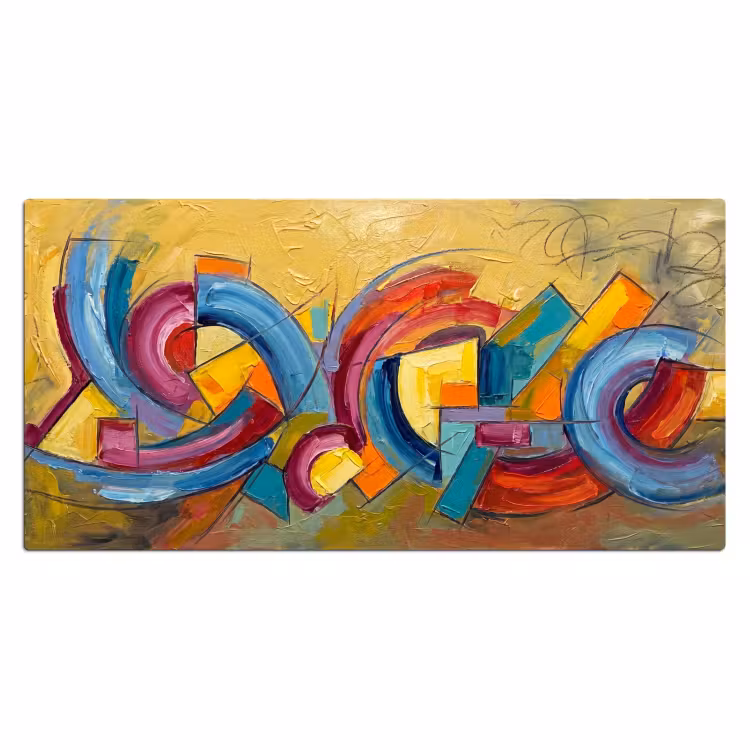 Bureau onderlegger - Abstract - Cirkels - Schilderij - Kleurrijk - Dynamisch — 2