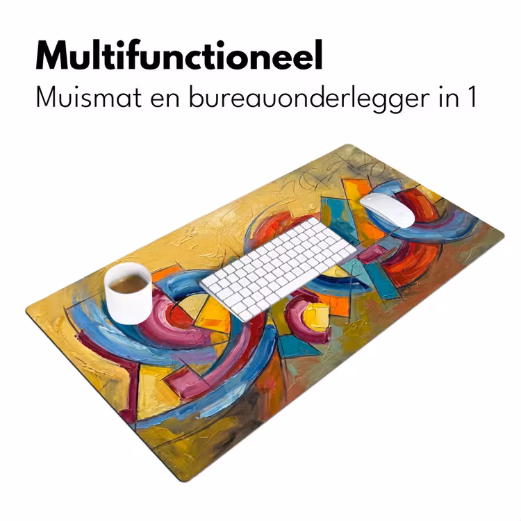 Bureau onderlegger - Abstract - Cirkels - Schilderij - Kleurrijk - Dynamisch — 7