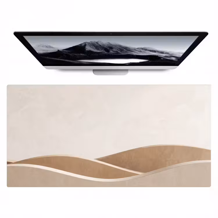 Bureau onderlegger - Abstract - Golven - Modern - Beige — 1