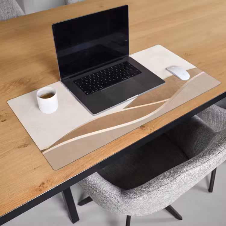 Bureau onderlegger - Abstract - Golven - Modern - Beige — 3