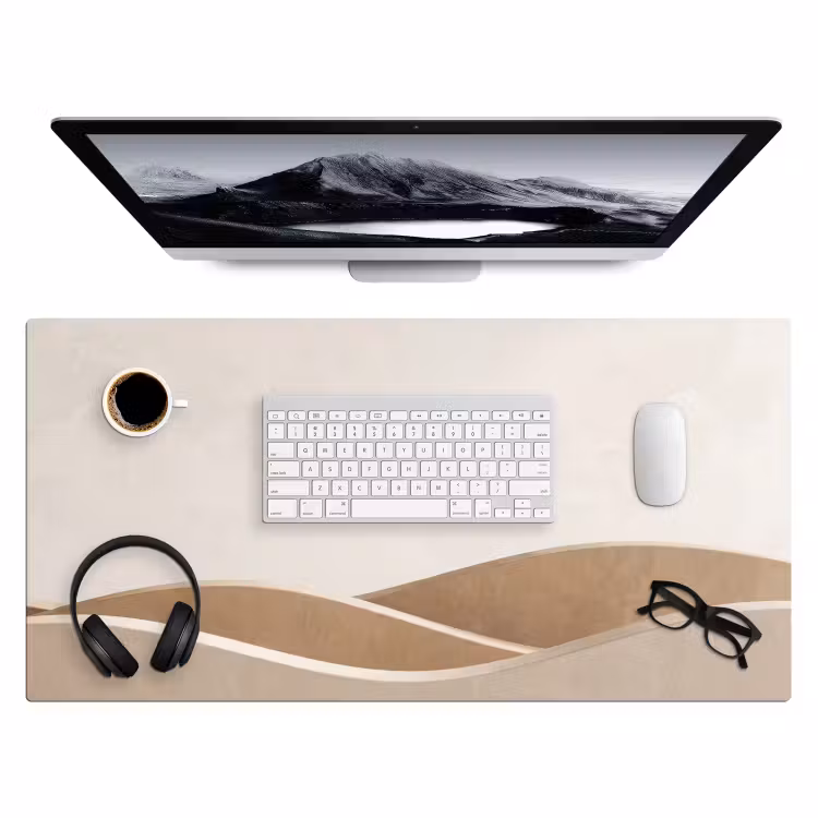 Bureau onderlegger - Abstract - Golven - Modern - Beige — 4
