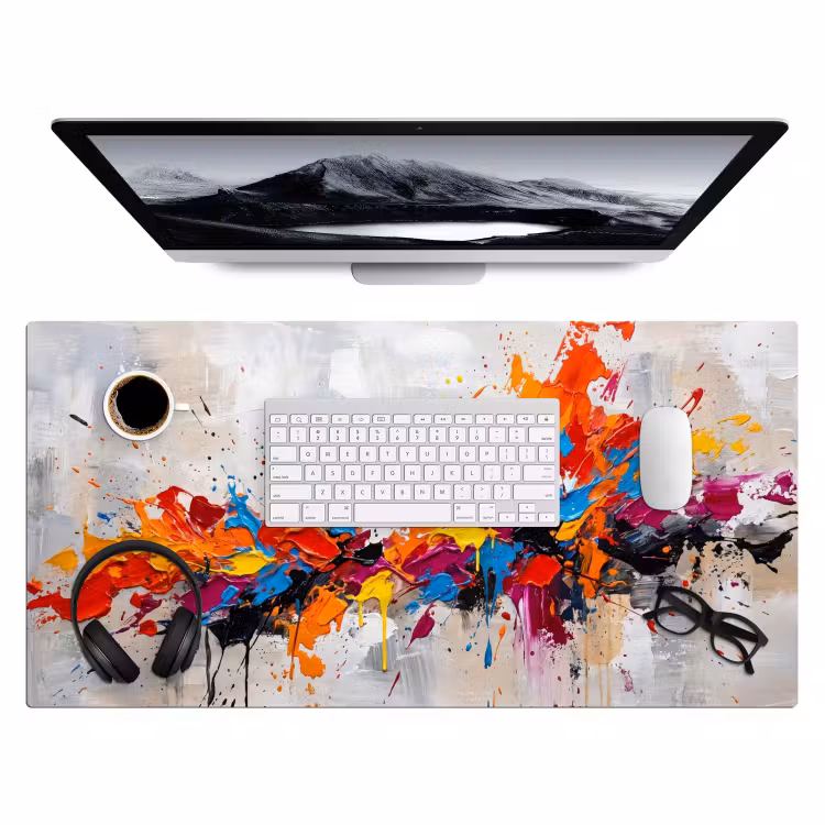 Bureau onderlegger - Abstract - Schilderij - Kleurrijk - Dynamisch — 4