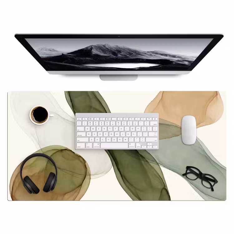 Bureau onderlegger - Abstract - Vormen - Modern - Kunst - Groen - Bruin — 4