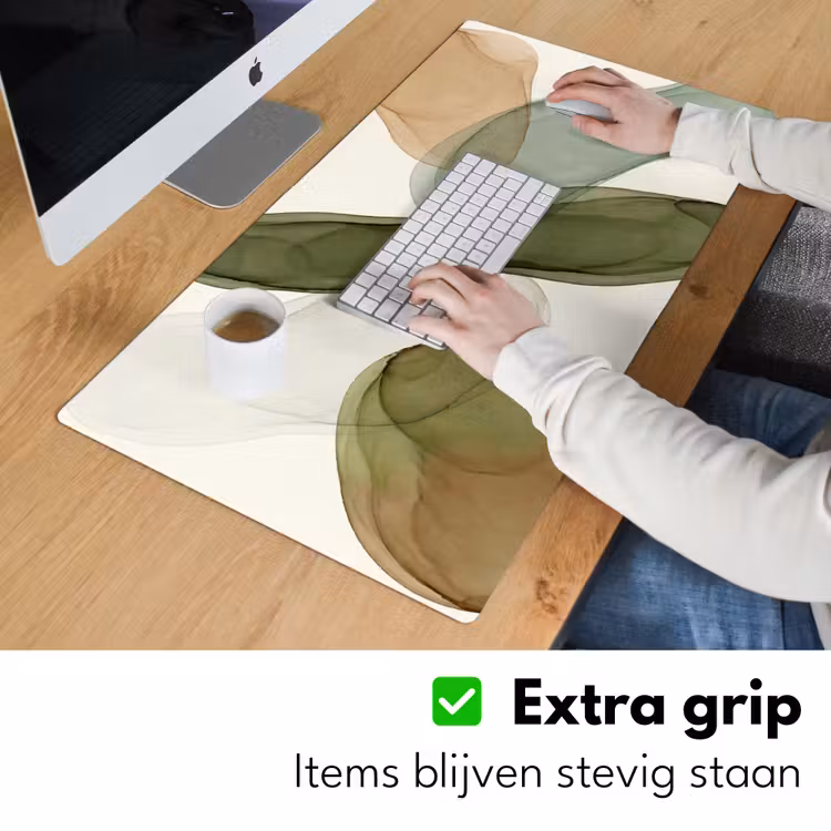 Bureau onderlegger - Abstract - Vormen - Modern - Kunst - Groen - Bruin — 6
